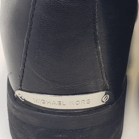 Michael Michael Kors Womens Black Leather Ankle Boots Booties 6M Slip On - Picture 6 of 10
